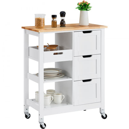 SR241001 - Versatile Kitchen Island Cart with 3 Drawers & Rolling Wheels