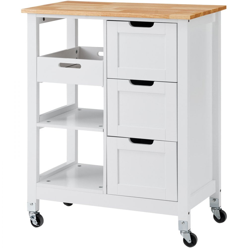 SR241001 - Versatile Kitchen Island Cart with 3 Drawers & Rolling Wheels