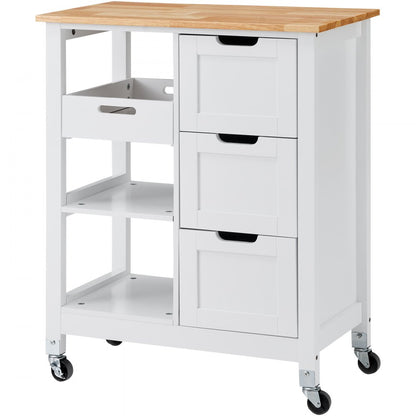 SR241001 - Versatile Kitchen Island Cart with 3 Drawers & Rolling Wheels