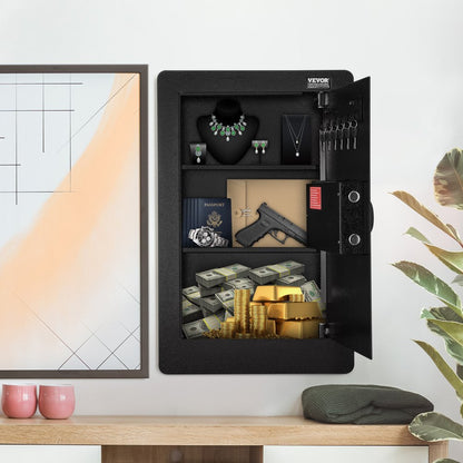 SS-650QR - VEVOR 25.59" Wall Safe with Keypad and Adjustable Shelves