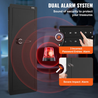 SS-1090QR - Secure 42.91" Wall Safe with Keypad & Fingerprint Access