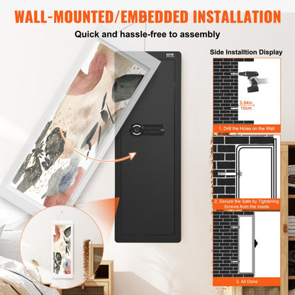 SS-1090QR - Secure 42.91" Wall Safe with Keypad & Fingerprint Access