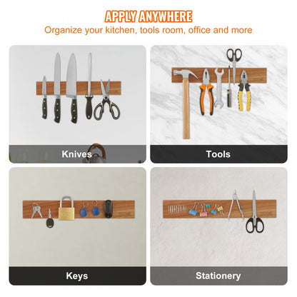 GM23002 - 2lbs Acacia Magnetic Knife Holder with Double-Row Design