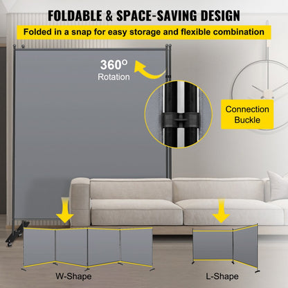DM-ABS-F2 - 142" Water-Resistant Office Partition with Flexible Panels