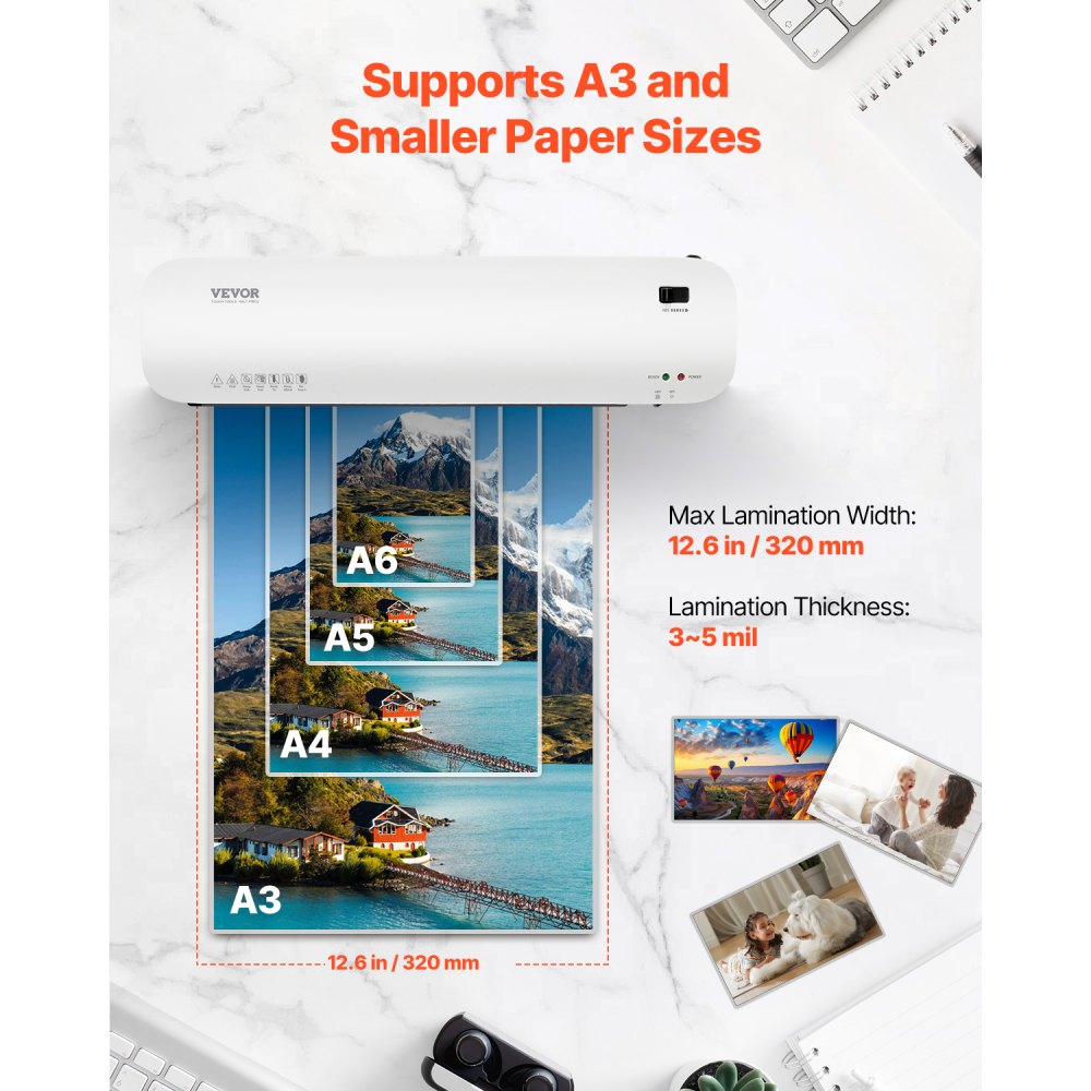 SL399 - A3 VEVOR Laminator Machine, Dual-Roller, 11”/min Speed