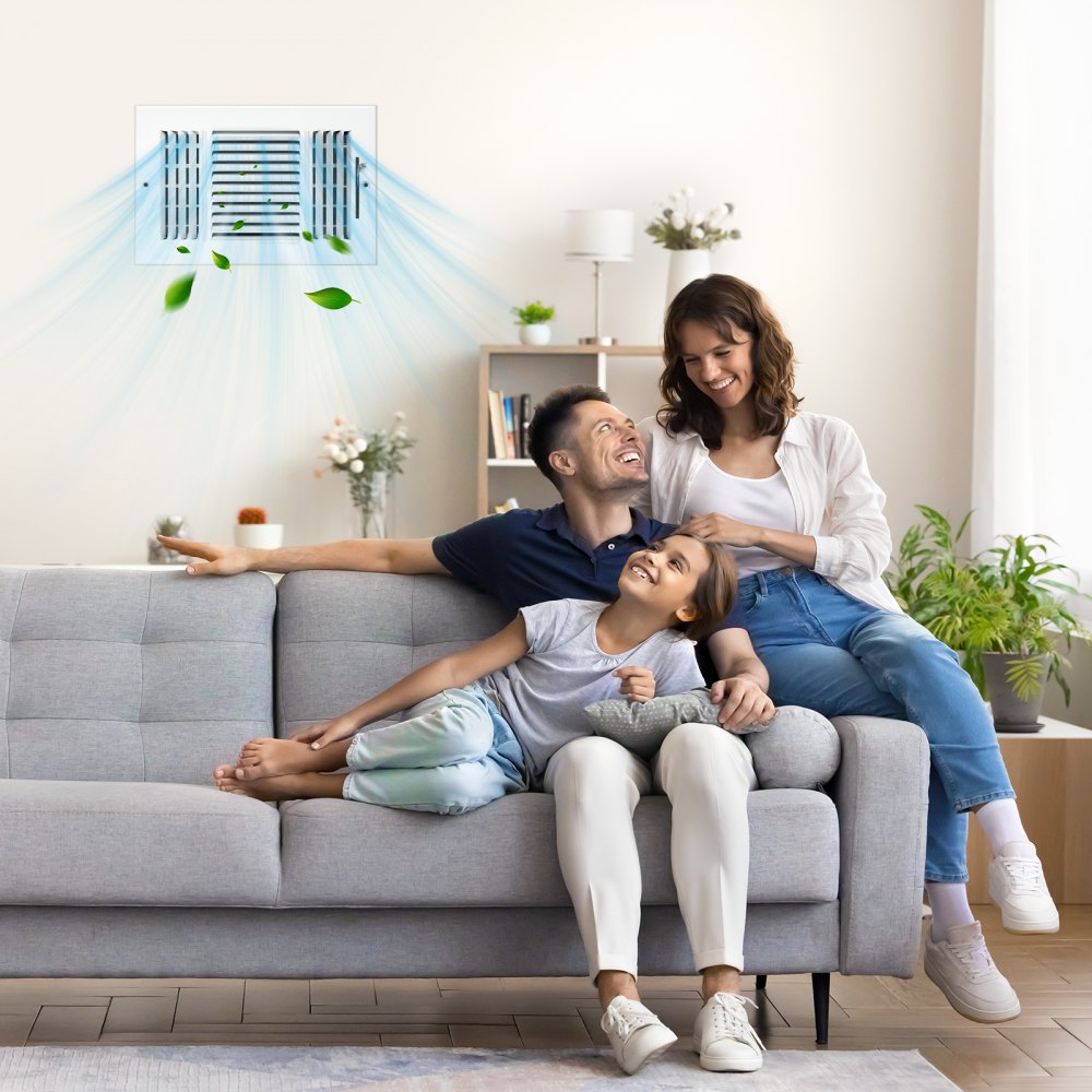 3SW1006-6PK - Stylish 6-Pack Metal Floor Vents, 6 x 10 Inch, Easy Install