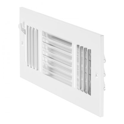 3SW1004-6PK - Modern 4x10 Inch Metal Floor Vents, 6-Pack, Rust-Resistant