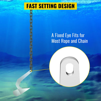 221067O5 - 22 lb Galvanized Steel Boat Anchor for 20-33 ft Vessels