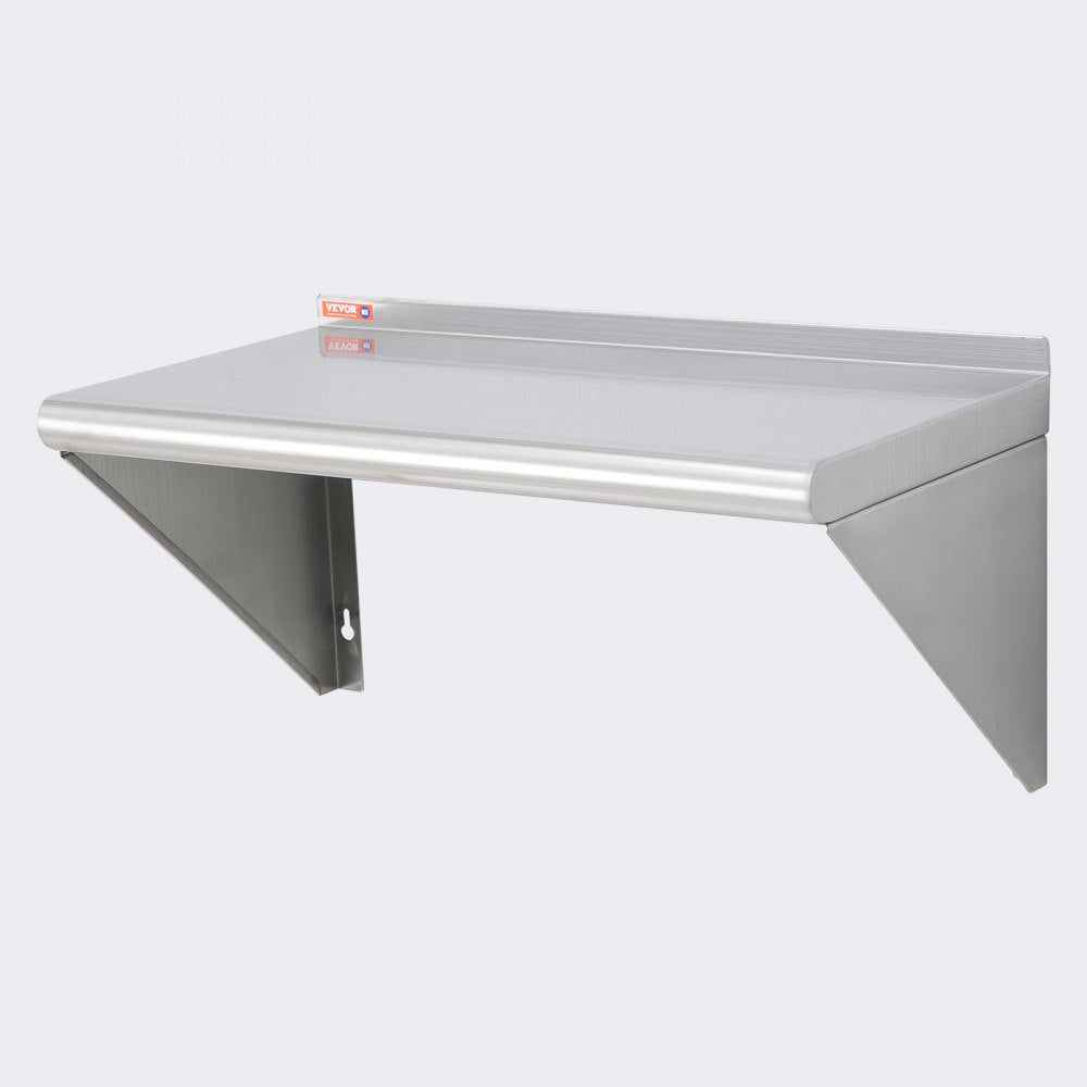 WMS1224 - Heavy-Duty 12" x 24" Stainless Steel Wall Shelf, Supports 230 lbs