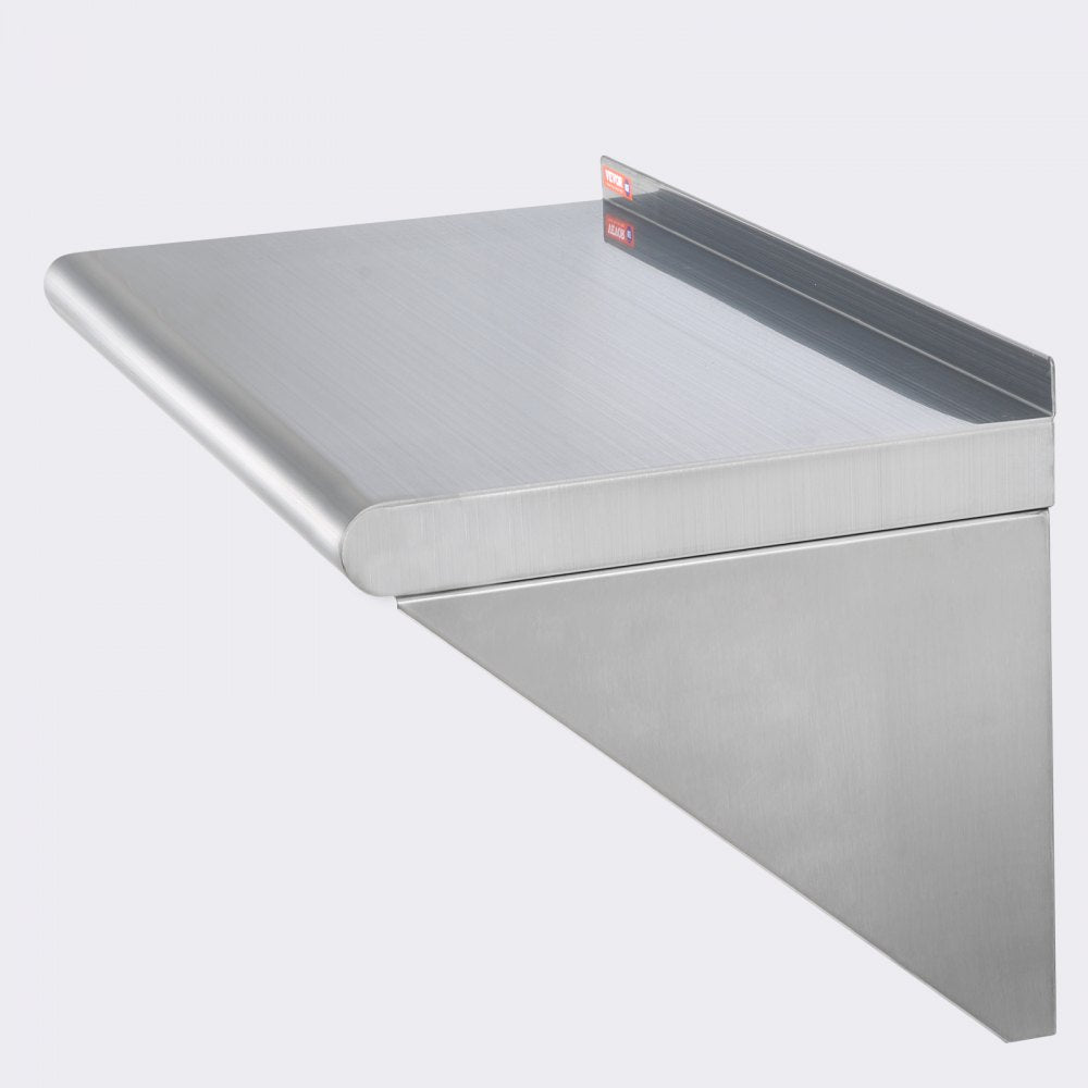 WMS1224 - Heavy-Duty 12" x 24" Stainless Steel Wall Shelf, Supports 230 lbs