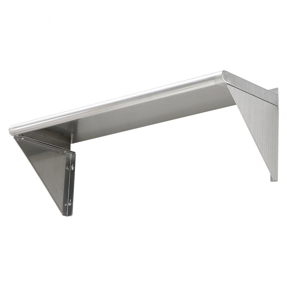 WMS1236 - 12" x 36" Durable Stainless Steel Wall Shelf with Brackets