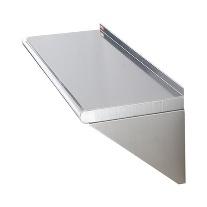 WMS1236 - 12" x 36" Durable Stainless Steel Wall Shelf with Brackets