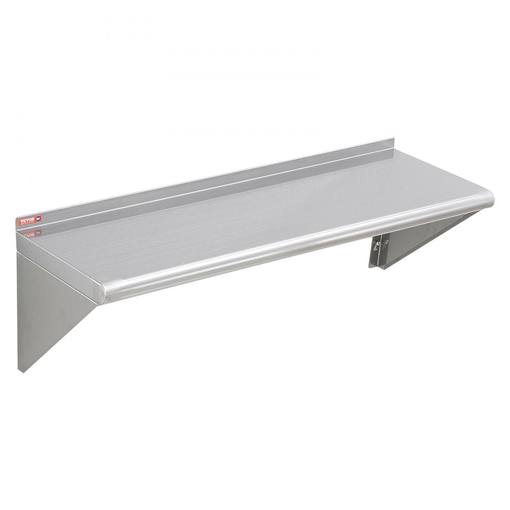 WMS1236 - 12" x 36" Durable Stainless Steel Wall Shelf with Brackets
