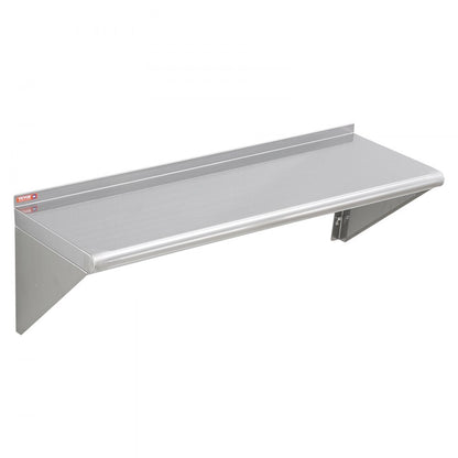WMS1236 - 12" x 36" Durable Stainless Steel Wall Shelf with Brackets