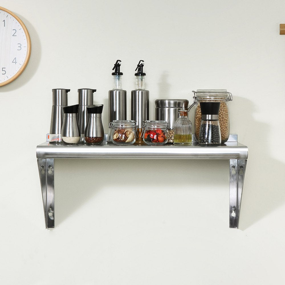 WMS1248 - Heavy-Duty 12" Stainless Steel Shelf, 280 lbs Capacity