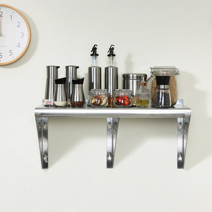 WMS1260 - 12" x 60" Heavy-Duty Stainless Steel Wall Shelf, 315 lbs Capacity