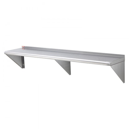 WMS1260 - 12" x 60" Heavy-Duty Stainless Steel Wall Shelf, 315 lbs Capacity