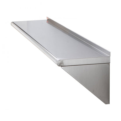 WMS1260 - 12" x 60" Heavy-Duty Stainless Steel Wall Shelf, 315 lbs Capacity