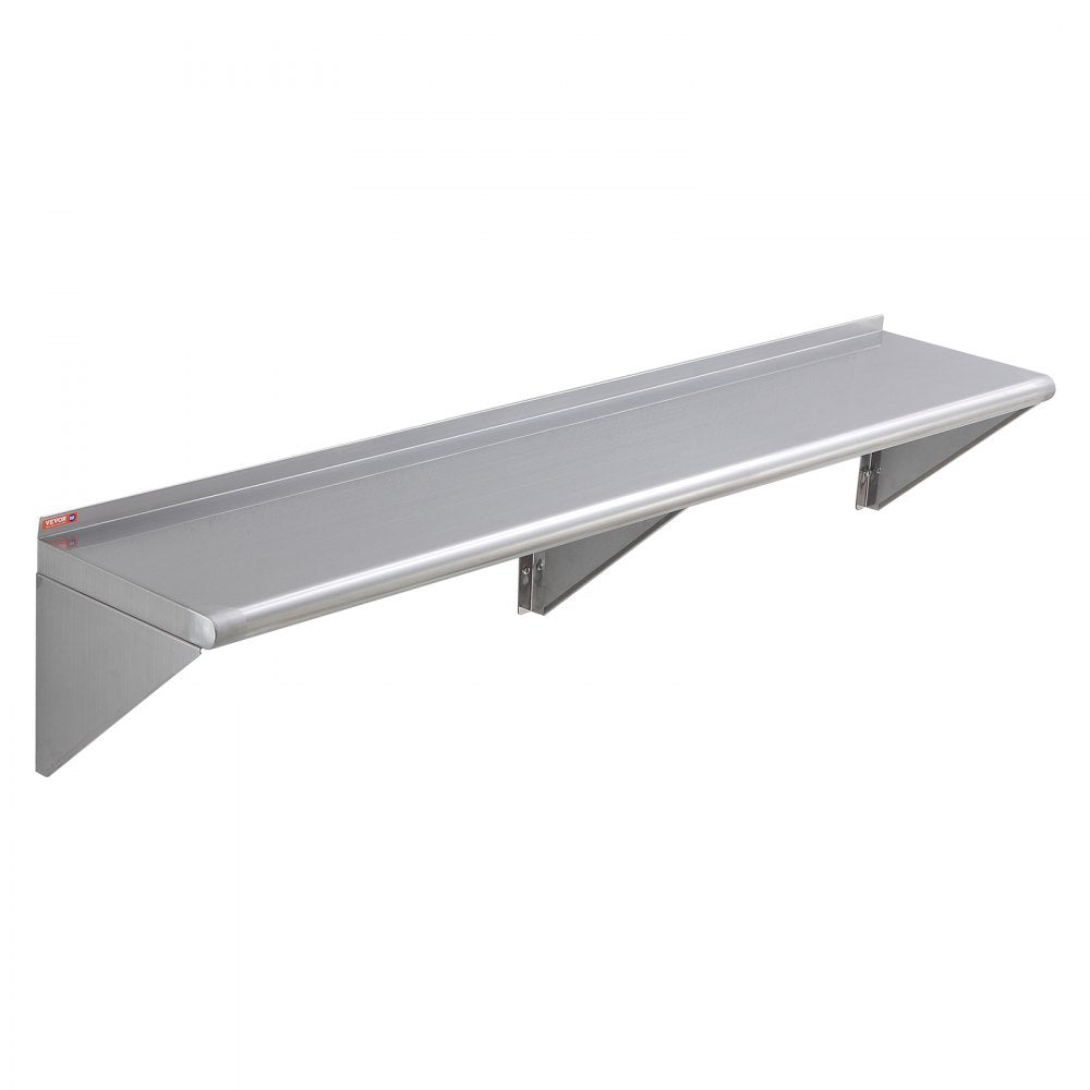 WMS1260 - 12" x 60" Heavy-Duty Stainless Steel Wall Shelf, 315 lbs Capacity