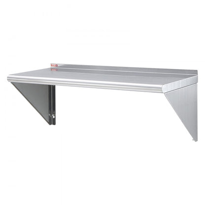 WMS1436 - 14" x 36" Heavy-Duty Stainless Steel Wall Shelf with Easy Brackets
