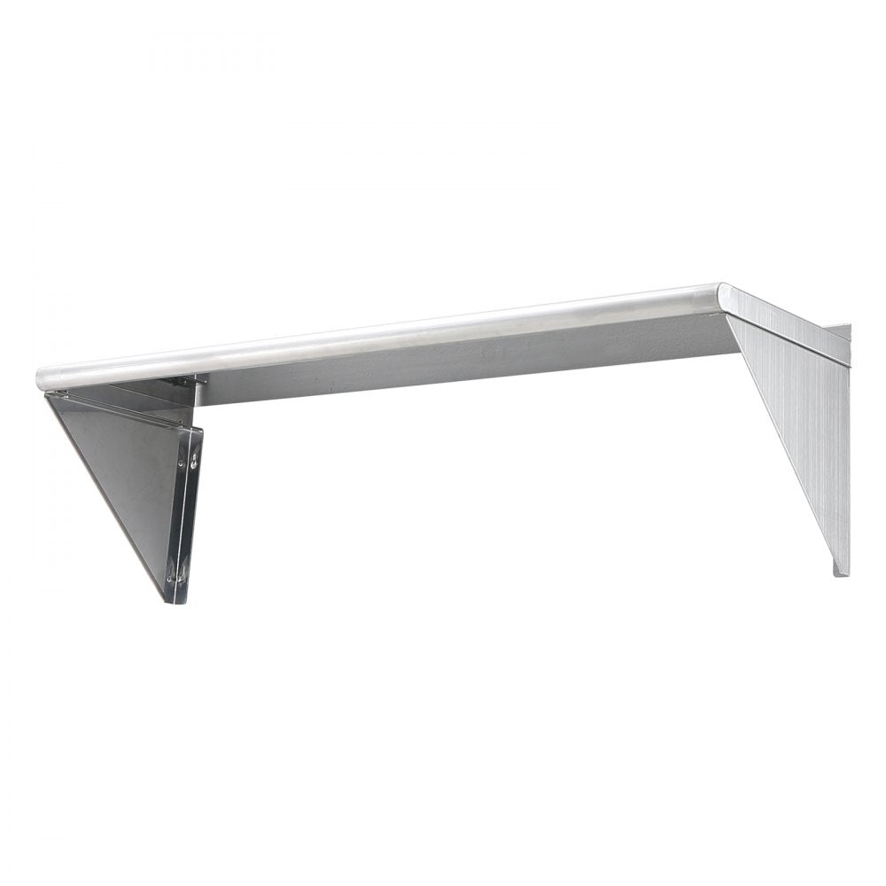 WMS1448 - 14" x 48" Durable Stainless Steel Wall Shelf, 350 lbs Capacity