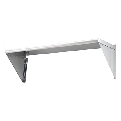 WMS1448 - 14" x 48" Durable Stainless Steel Wall Shelf, 350 lbs Capacity