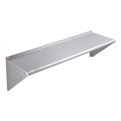 WMS1448 - 14" x 48" Durable Stainless Steel Wall Shelf, 350 lbs Capacity