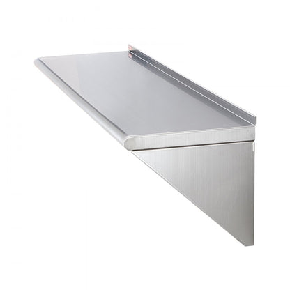 WMS1848 - 18" x 48" Wall-Mounted Stainless Steel Shelf, 400 lbs Capacity