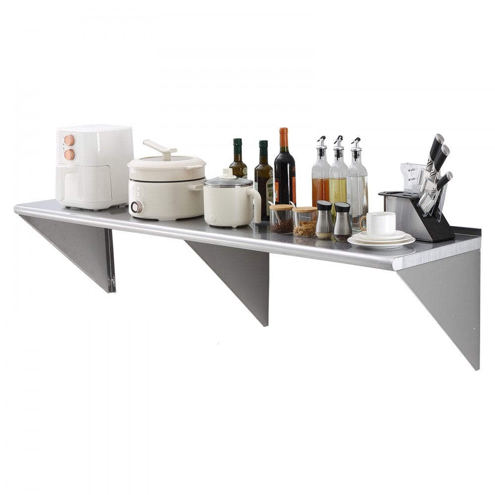 WMS1872 - Durable 18” Stainless Steel Wall Shelf, Holds 500 lbs