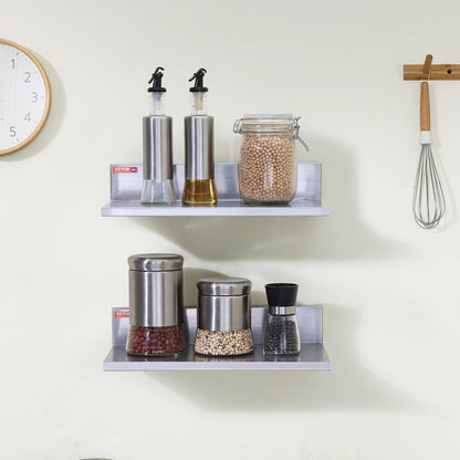 WMSL16 - Durable 8.6" x 16" Stainless Steel Wall Shelf for Kitchen & Home