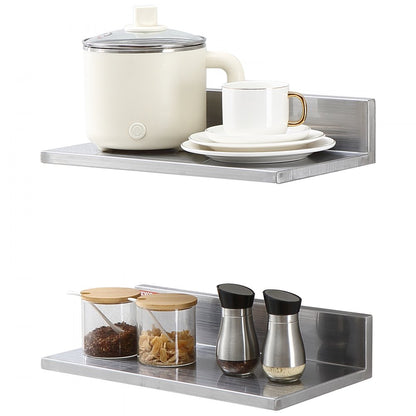 WMSL16 - Durable 8.6" x 16" Stainless Steel Wall Shelf for Kitchen & Home