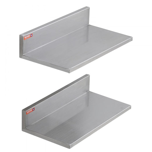 WMSL16 - Durable 8.6" x 16" Stainless Steel Wall Shelf for Kitchen & Home