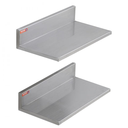 WMSL16 - Durable 8.6" x 16" Stainless Steel Wall Shelf for Kitchen & Home