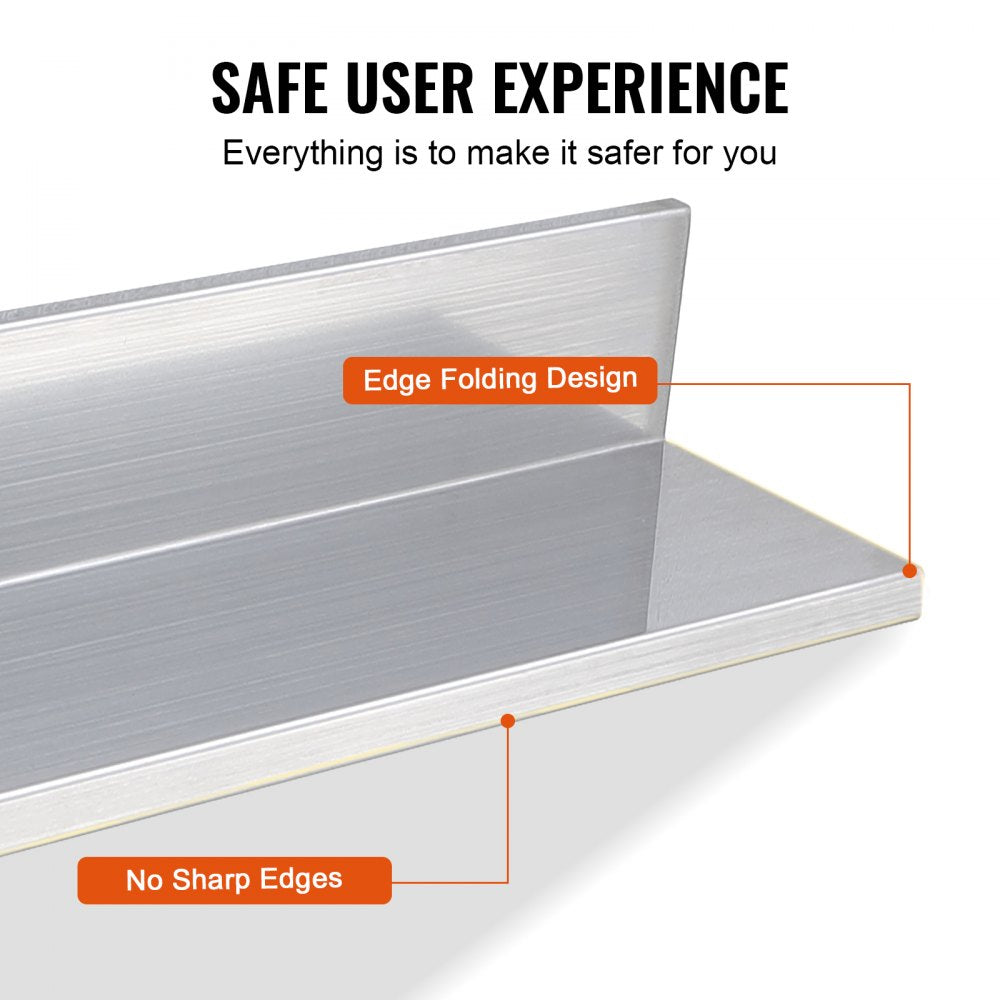WMSL24 - 8.6" x 24" Durable Stainless Steel Floating Kitchen Shelf