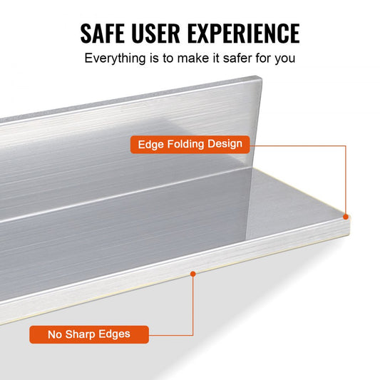 WMSL24 - 8.6" x 24" Durable Stainless Steel Floating Kitchen Shelf
