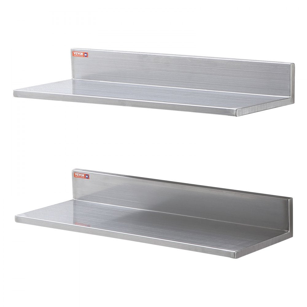 WMSL24 - 8.6" x 24" Durable Stainless Steel Floating Kitchen Shelf