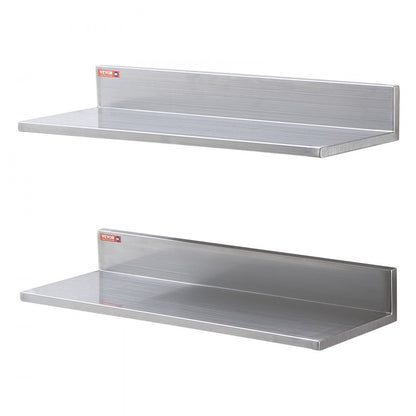 WMSL24 - 8.6" x 24" Durable Stainless Steel Floating Kitchen Shelf