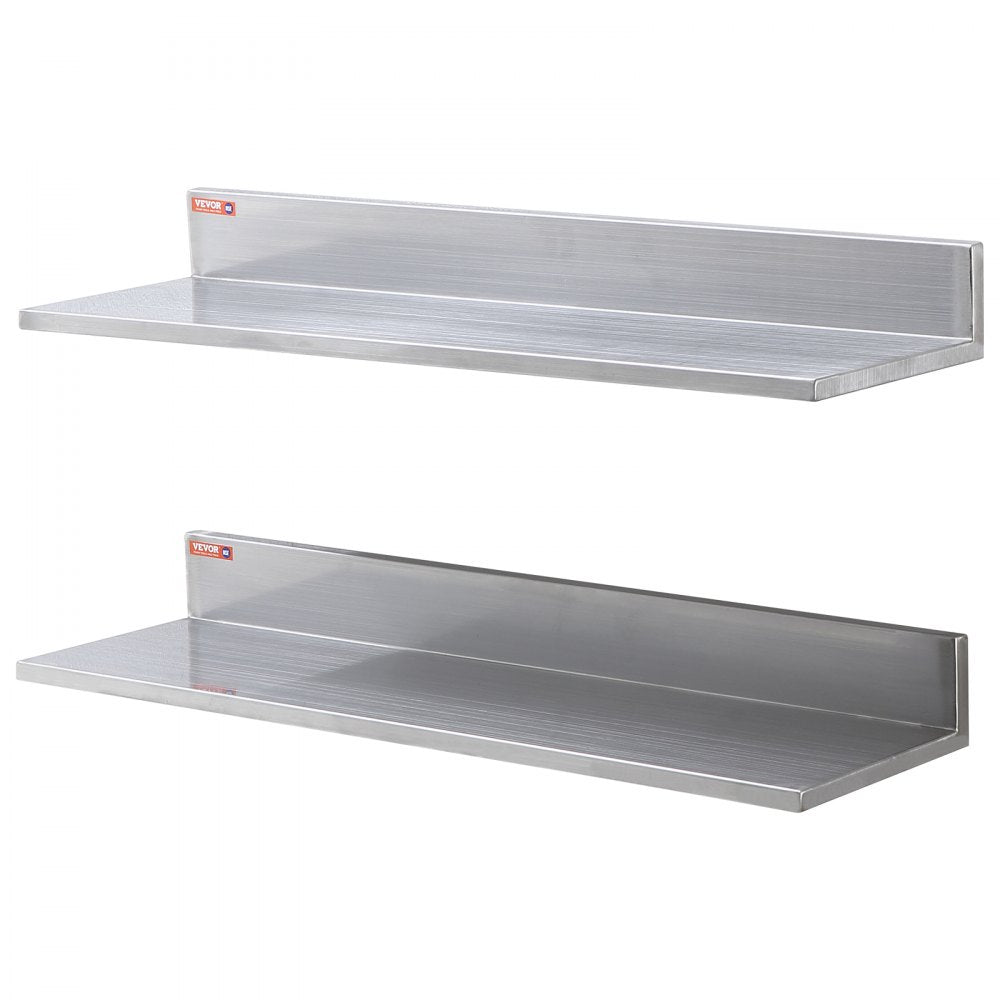 WMSL30 - 44 lbs Stainless Steel Wall Shelf with Backsplash