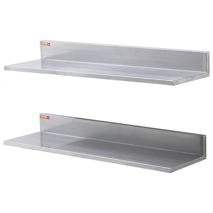 WMSL30 - 44 lbs Stainless Steel Wall Shelf with Backsplash