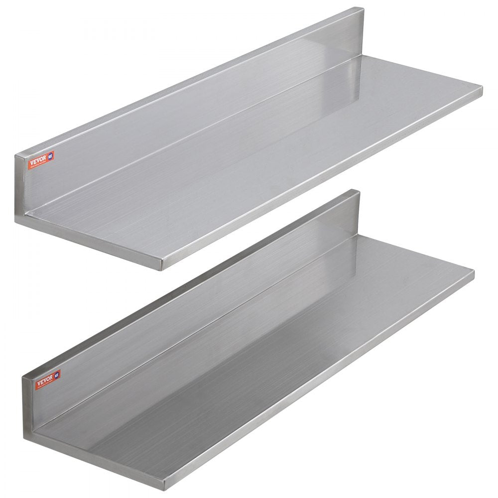 WMSL30 - 44 lbs Stainless Steel Wall Shelf with Backsplash