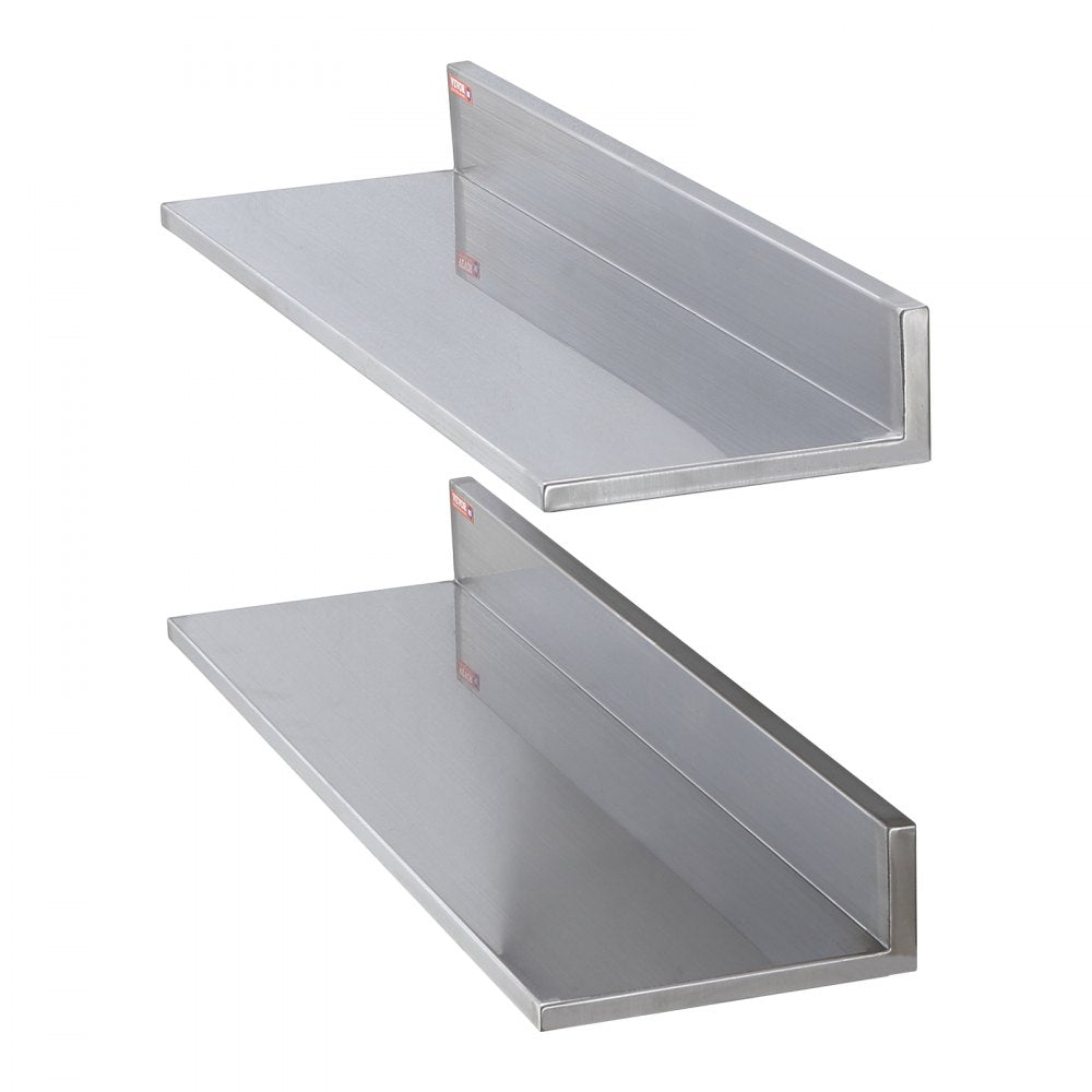 WMSL30 - 44 lbs Stainless Steel Wall Shelf with Backsplash