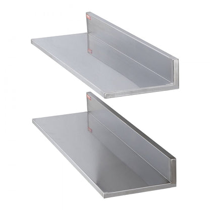 WMSL30 - 44 lbs Stainless Steel Wall Shelf with Backsplash