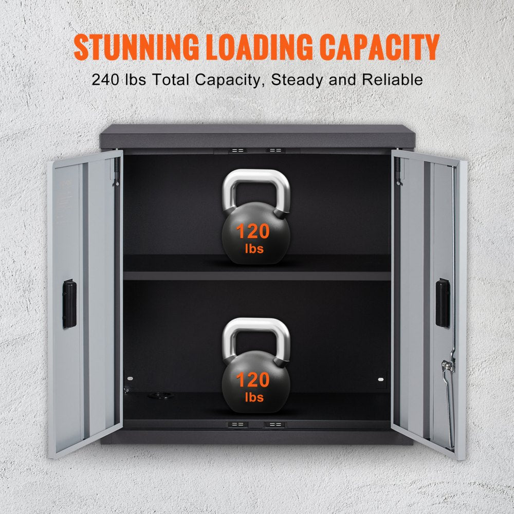 010105816892 - Compact 26” Foldable Metal Wall Cabinet for Secure Storage