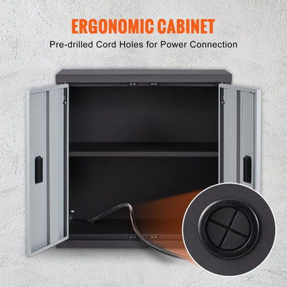 010105816892 - Compact 26” Foldable Metal Wall Cabinet for Secure Storage