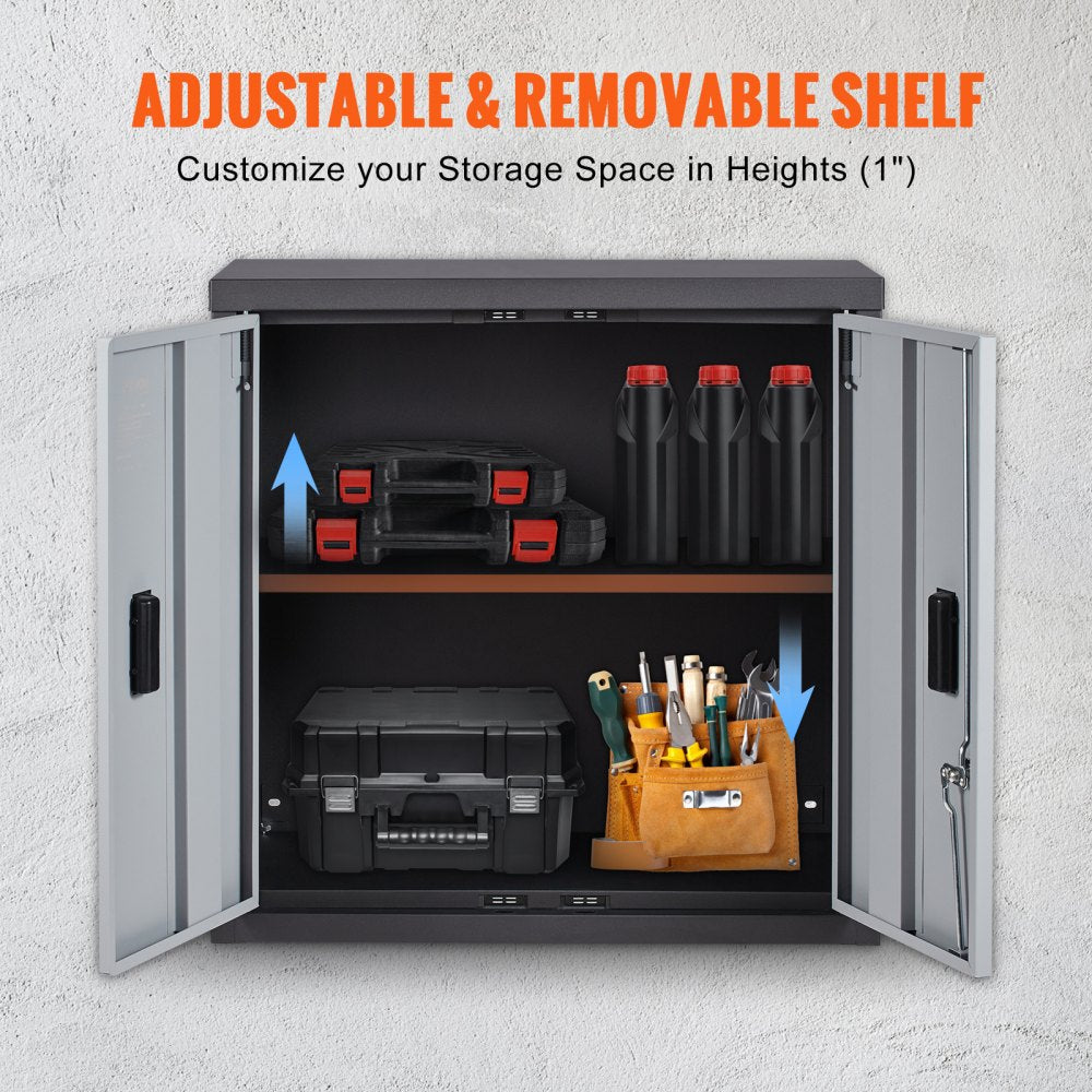 010105816892 - Compact 26” Foldable Metal Wall Cabinet for Secure Storage