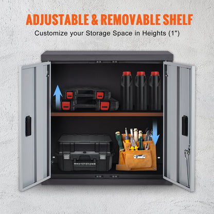 010105816892 - Compact 26” Foldable Metal Wall Cabinet for Secure Storage