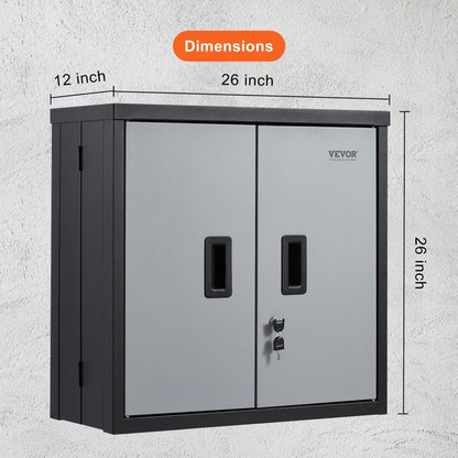 010105816892 - Compact 26” Foldable Metal Wall Cabinet for Secure Storage
