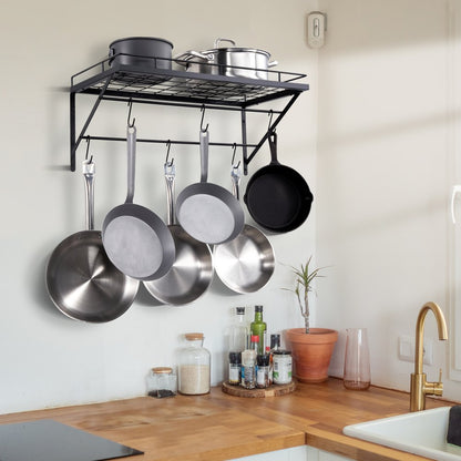 BB-BGGJ01 - 24-inch Wall-Mounted Carbon Steel Pot Rack for Kitchen Organization
