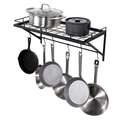 BB-BGGJ01 - 24-inch Wall-Mounted Carbon Steel Pot Rack for Kitchen Organization