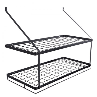 BB-BGGJ02 - Wall-Mounted 30” Carbon Steel Pot Rack, 55 lbs Capacity
